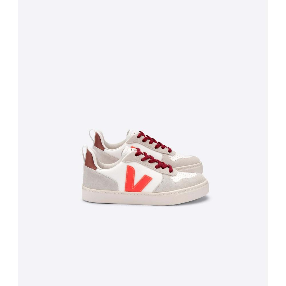 Veja V-10 BONTON Kids\' Sneakers White/Orange | NZ 838UZG